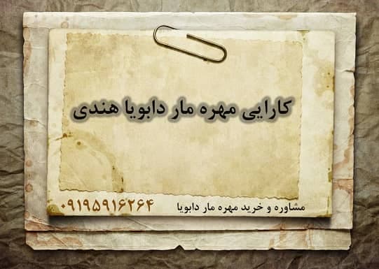 کارایی مهره مار دابویا